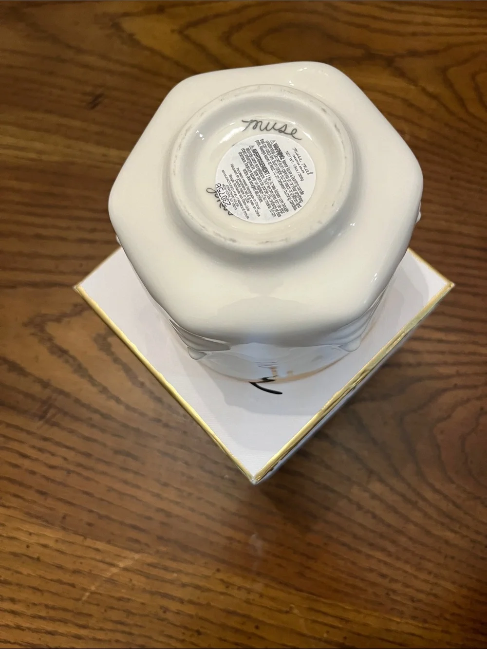 Jonathan Adler Muse Miel Double-Wick Candle in white porcelain